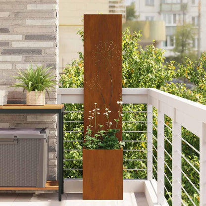 Garden Privacy Screen Rusty 32 x 140 cm Weathering steel