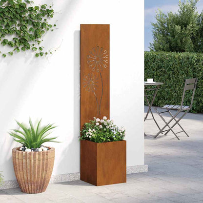 Garden Privacy Screen Rusty 32 x 140 cm Weathering steel
