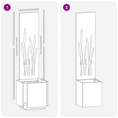 Garden Privacy Screen White 32 x 140 cm Cold-rolled steel