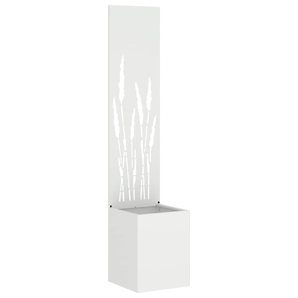 Garden Privacy Screen White 32 x 140 cm Cold-rolled steel