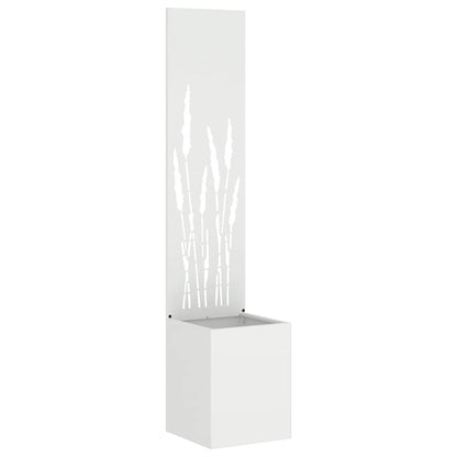 Garden Privacy Screen White 32 x 140 cm Cold-rolled steel