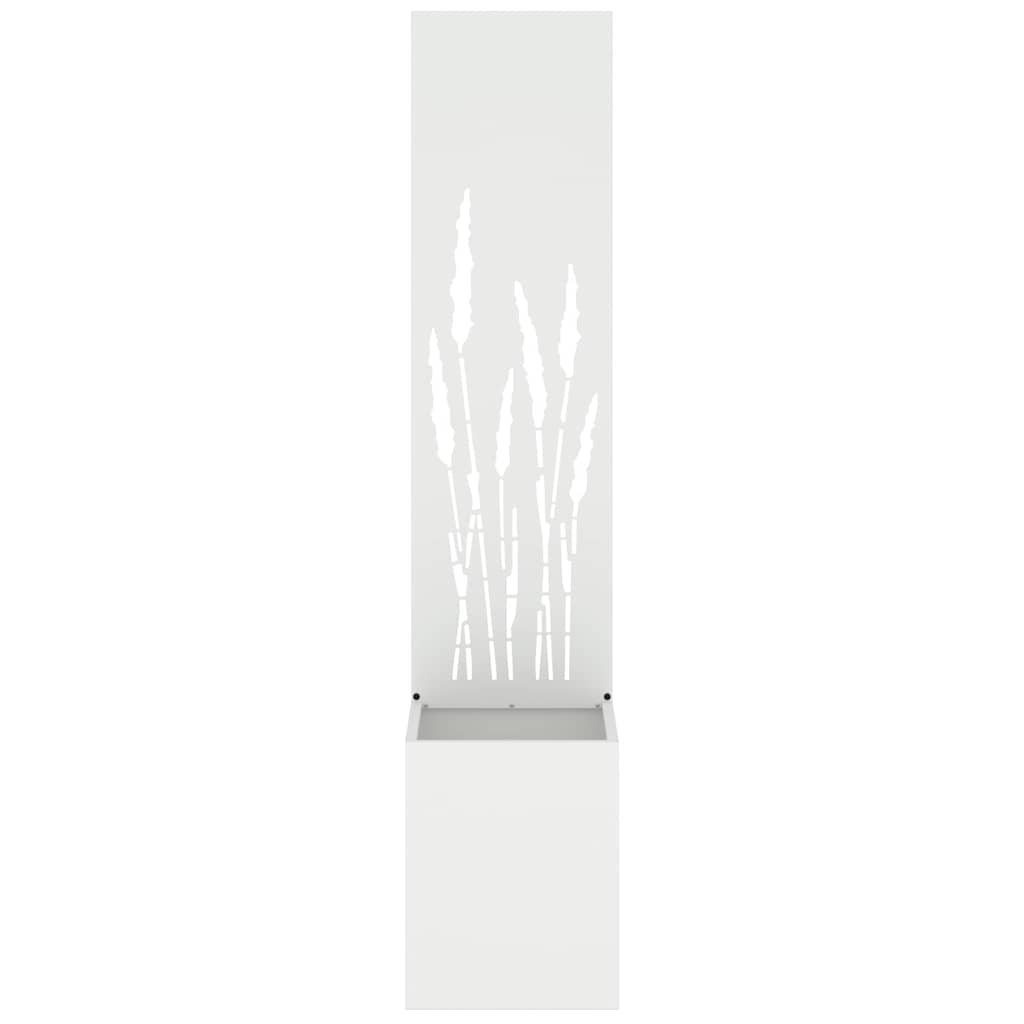 Garden Privacy Screen White 32 x 140 cm Cold-rolled steel