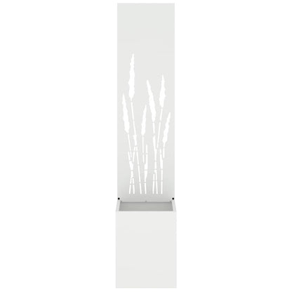 Garden Privacy Screen White 32 x 140 cm Cold-rolled steel