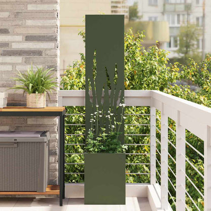 Garden Privacy Screen Olive green 32 x 140 cm Cold-rolled steel