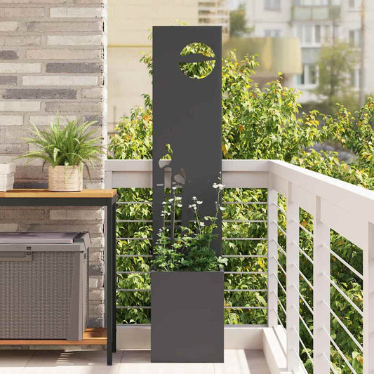Garden Privacy Screen Black 32 x 140 cm Cold-rolled steel