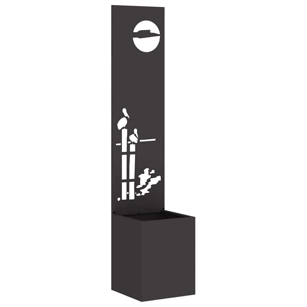 Garden Privacy Screen Black 32 x 140 cm Cold-rolled steel