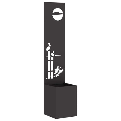 Garden Privacy Screen Black 32 x 140 cm Cold-rolled steel