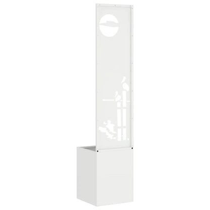 Garden Planter with Decorative Panel White 32 x 140 cm