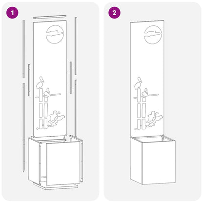 Garden Privacy Screen Anthracite 32 x 140 cm Cold-rolled steel