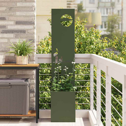 Garden Privacy Screen Olive green 32 x 140 cm Cold-rolled steel