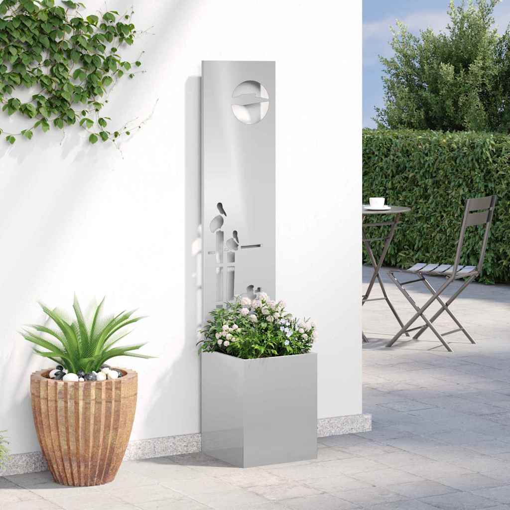Garden Planter with Decorative Panel Sliver 32 x 140 cm