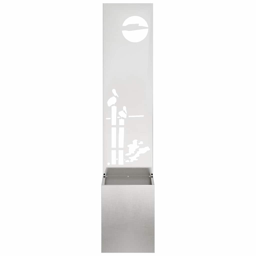 Garden Planter with Decorative Panel Sliver 32 x 140 cm