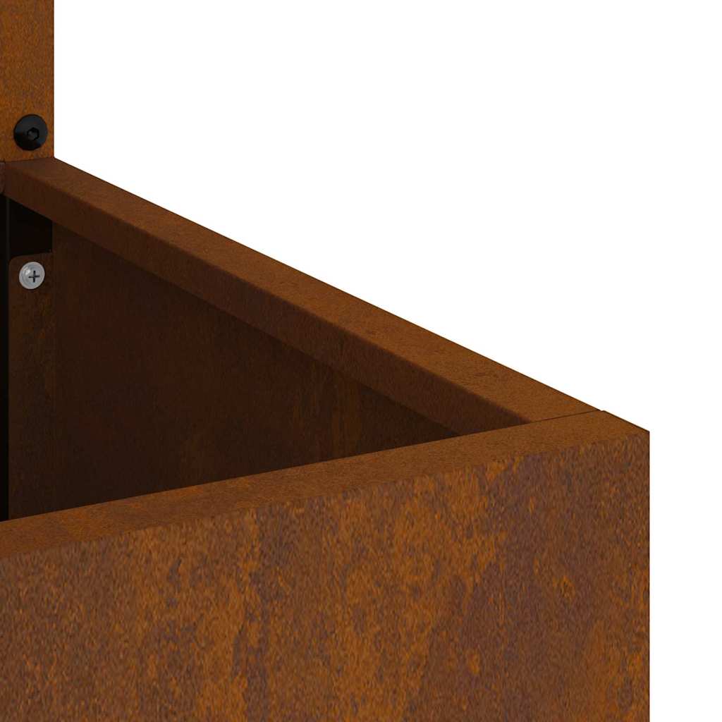 Garden Planter with Decorative Panel Rusty 32 x 140 cm