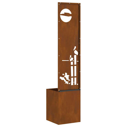 Garden Planter with Decorative Panel Rusty 32 x 140 cm