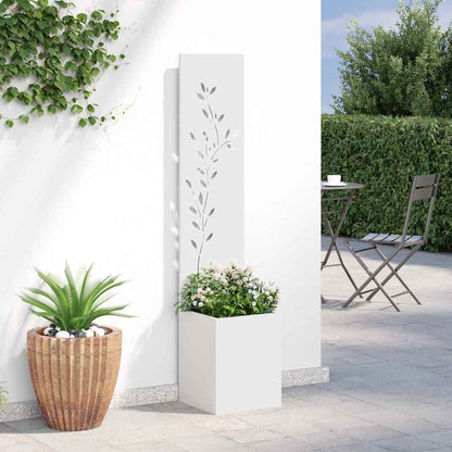 Garden Privacy Screen White 32 x 140 cm Cold-rolled steel