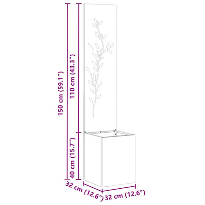 Garden Privacy Screen White 32 x 140 cm Cold-rolled steel
