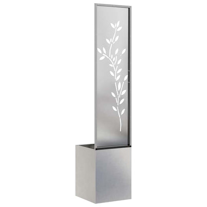 Garden Privacy Screen Floral Sliver 32 x 140 cm Stainless steel