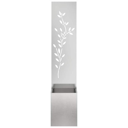 Garden Privacy Screen Floral Sliver 32 x 140 cm Stainless steel