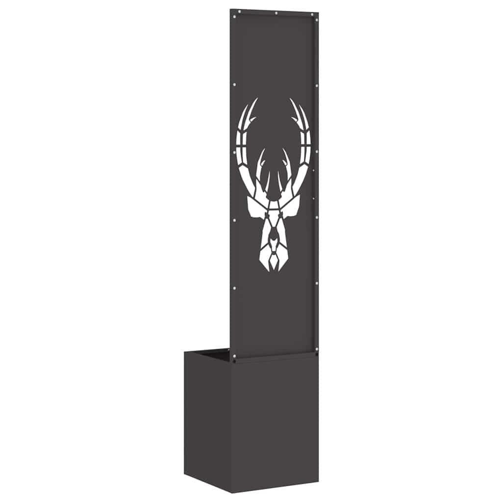 Garden Privacy Screen Black 32 x 140 cm Cold-rolled steel