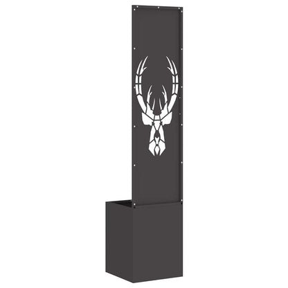 Garden Privacy Screen Black 32 x 140 cm Cold-rolled steel