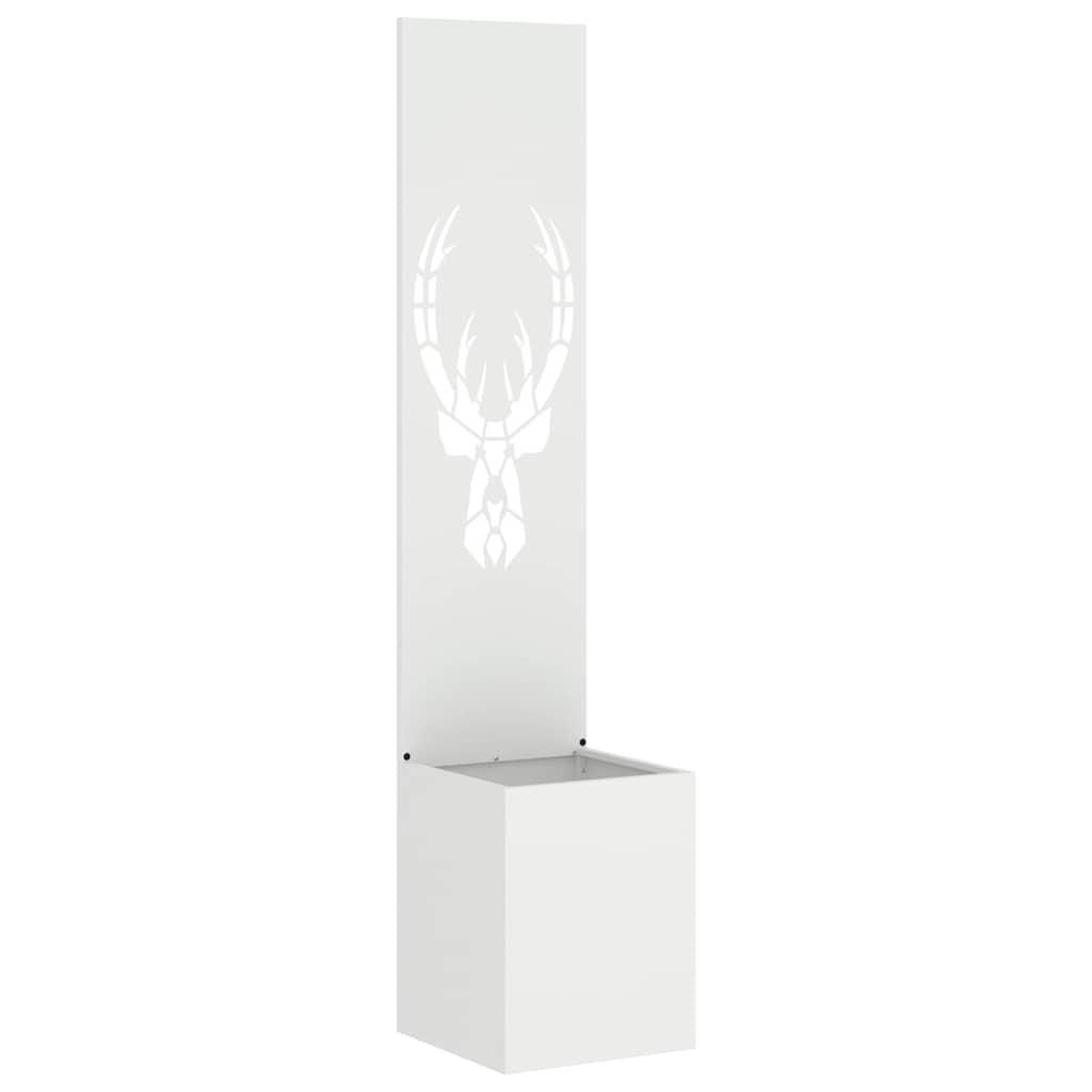 Garden Privacy Screen White 32 x 140 cm Cold-rolled steel