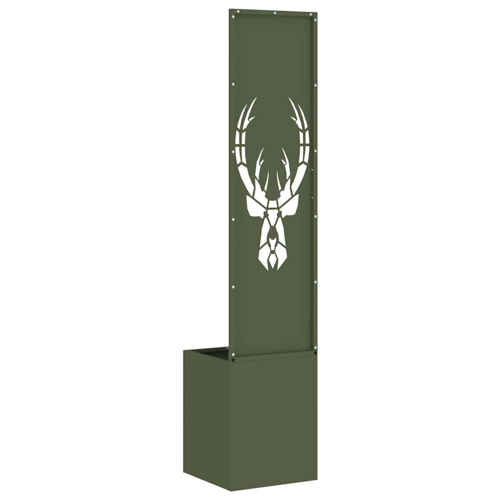 Garden Privacy Screen Olive green 32 x 140 cm Cold-rolled steel