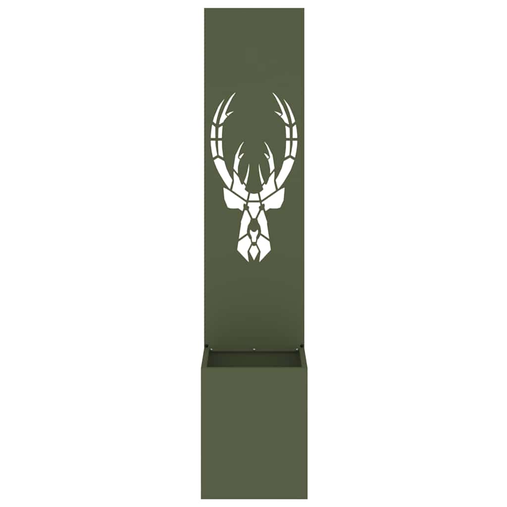 Garden Privacy Screen Olive green 32 x 140 cm Cold-rolled steel