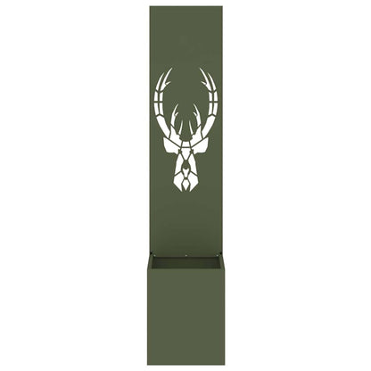 Garden Privacy Screen Olive green 32 x 140 cm Cold-rolled steel