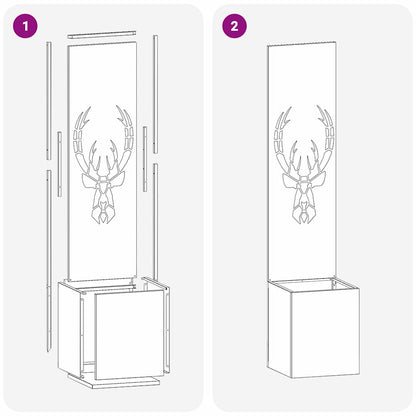 Garden Privacy Screen Silver 32 x 140 cm Galvanised steel