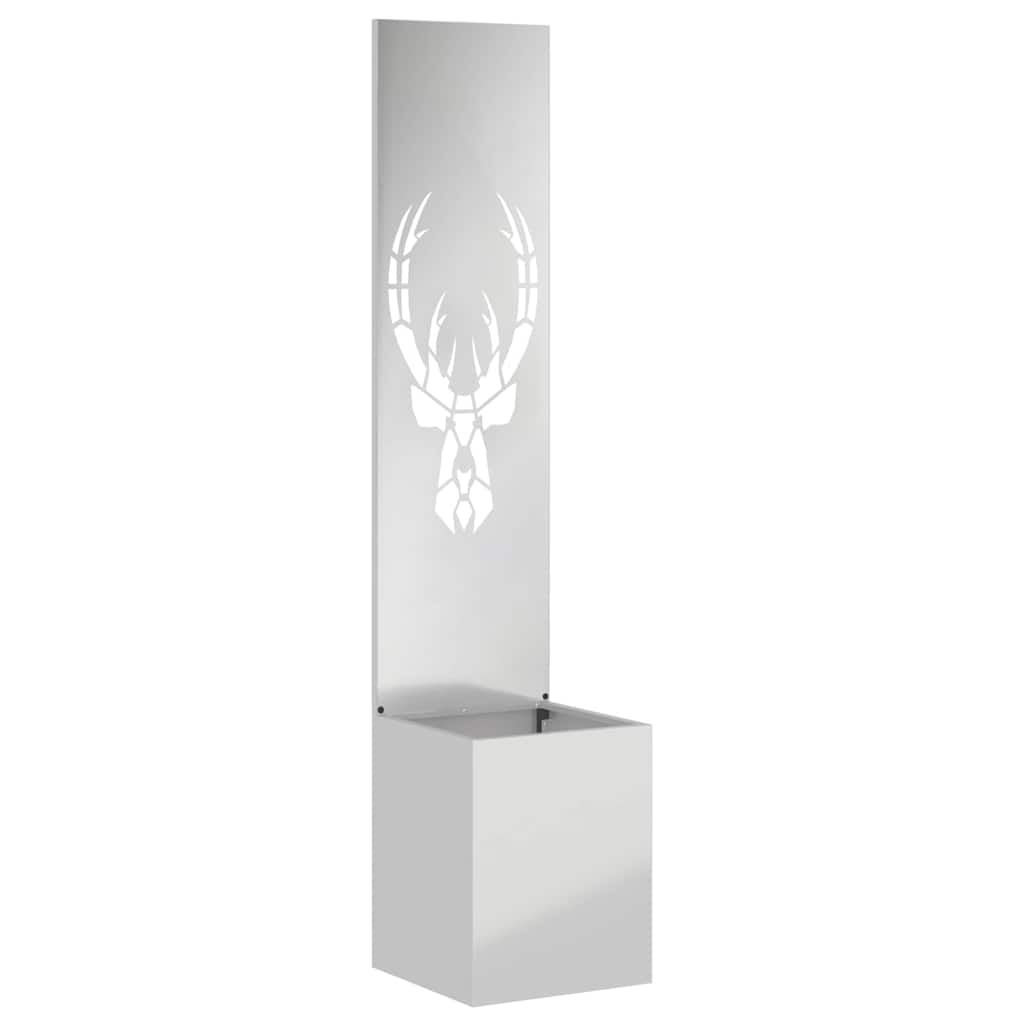 Garden Privacy Screen Silver 32 x 140 cm Galvanised steel