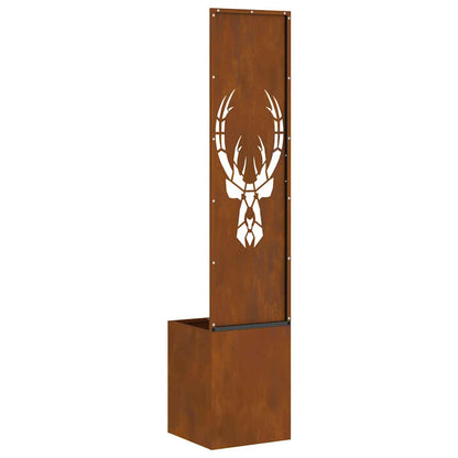 Garden Planter with Decorative Panel Rusty 32 x 140 cm