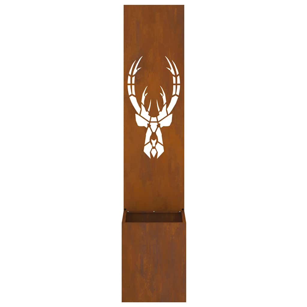 Garden Planter with Decorative Panel Rusty 32 x 140 cm
