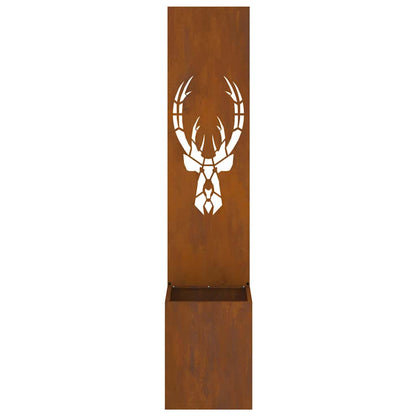 Garden Planter with Decorative Panel Rusty 32 x 140 cm
