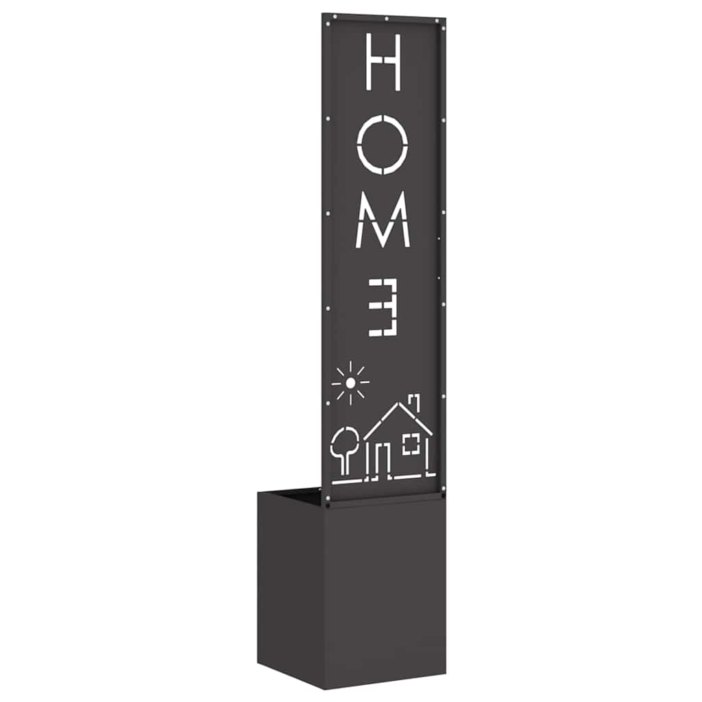 Garden Privacy Screen Black 32 x 140 cm Cold-rolled steel