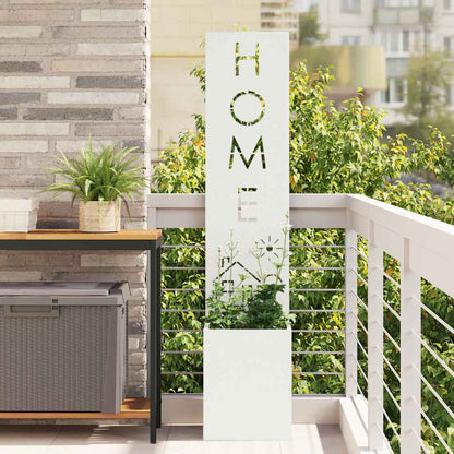 Garden Privacy Screen White 32 x 140 cm Cold-rolled steel