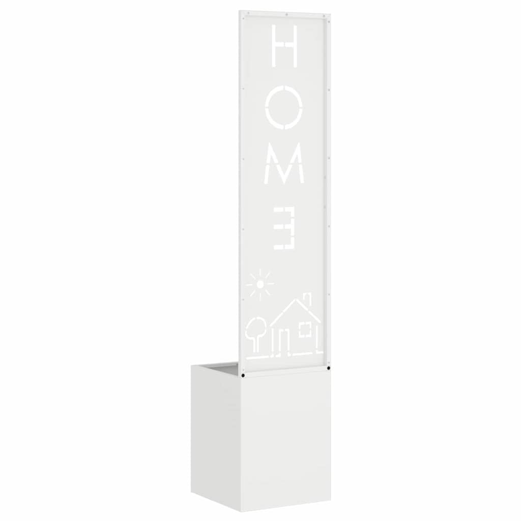 Garden Privacy Screen White 32 x 140 cm Cold-rolled steel