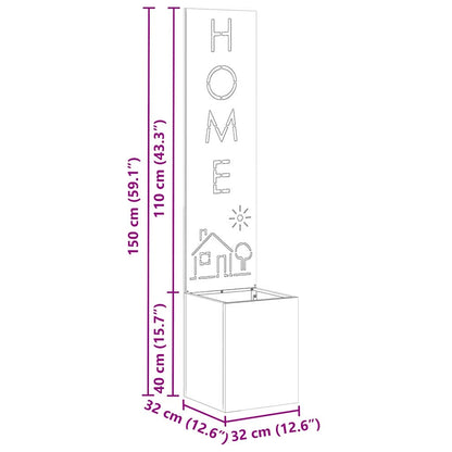 Garden Privacy Screen White 32 x 140 cm Cold-rolled steel