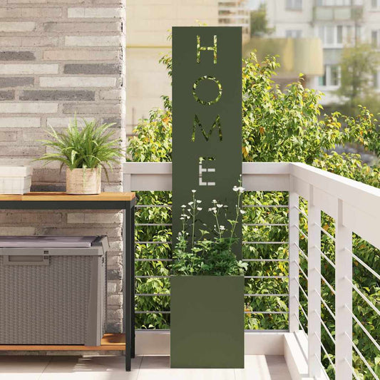Garden Privacy Screen Olive green 32 x 140 cm Cold-rolled steel