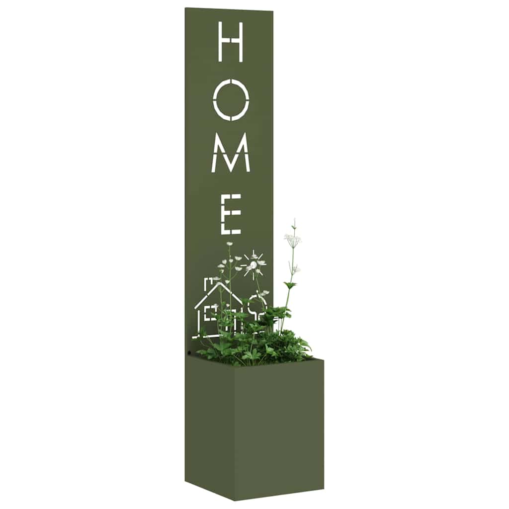 Garden Privacy Screen Olive green 32 x 140 cm Cold-rolled steel