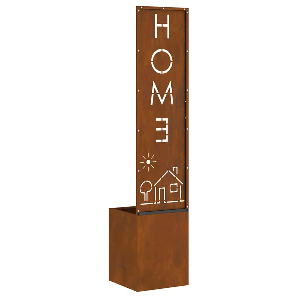 Garden Privacy Screen Rusty 32 x 140 cm Weathering steel