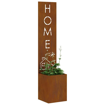 Garden Privacy Screen Rusty 32 x 140 cm Weathering steel