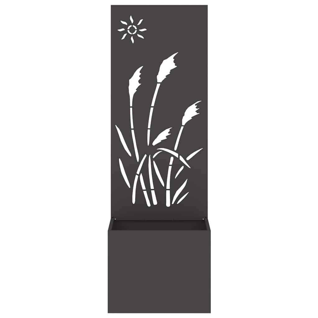 Garden Privacy Screen Black 50 x 140 cm Cold-rolled steel