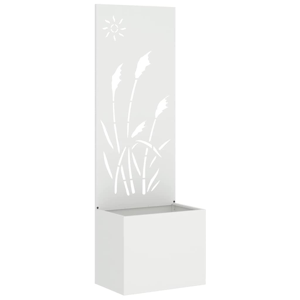 Garden Planter with Decorative Panel White 50 x 140 cm