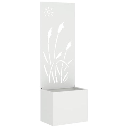 Garden Planter with Decorative Panel White 50 x 140 cm