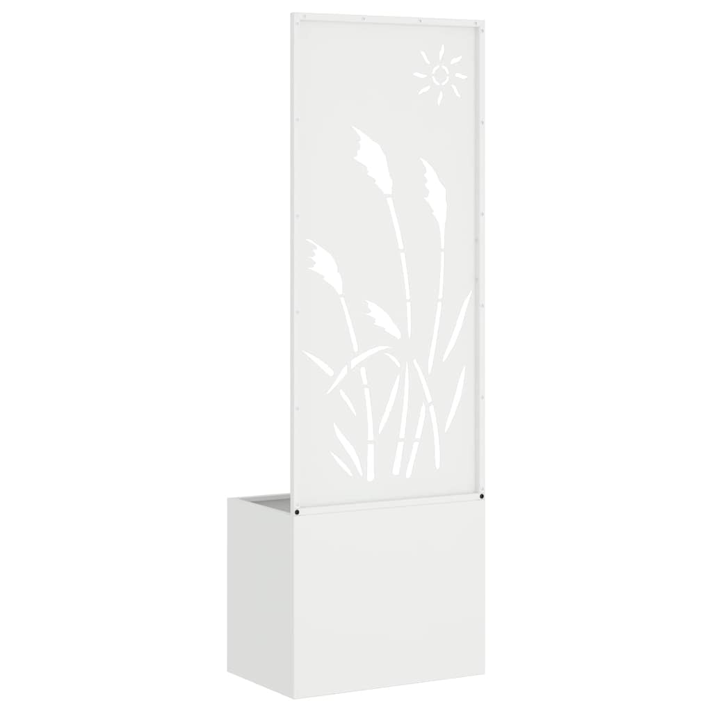 Garden Planter with Decorative Panel White 50 x 140 cm