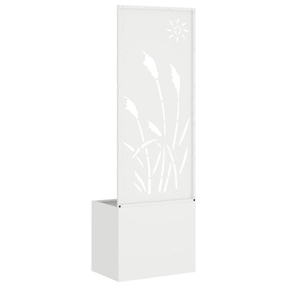 Garden Planter with Decorative Panel White 50 x 140 cm