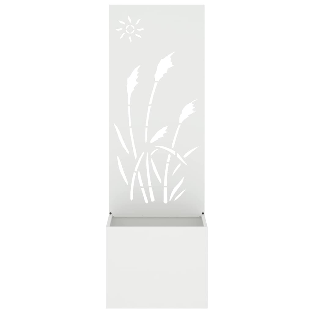 Garden Planter with Decorative Panel White 50 x 140 cm