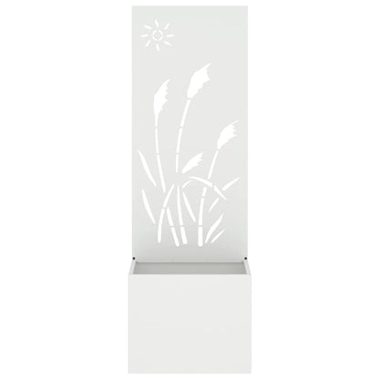 Garden Planter with Decorative Panel White 50 x 140 cm