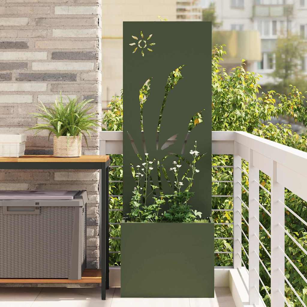 Garden Privacy Screen Olive green 50 x 140 cm Cold-rolled steel