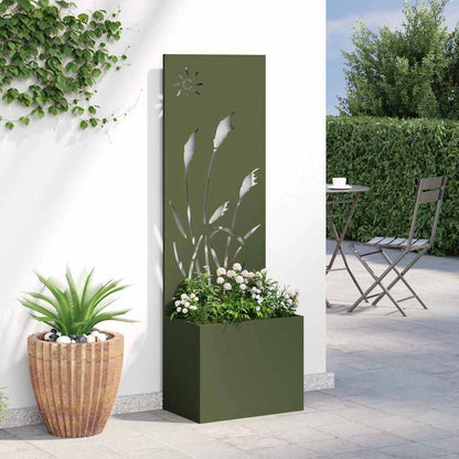 Garden Privacy Screen Olive green 50 x 140 cm Cold-rolled steel